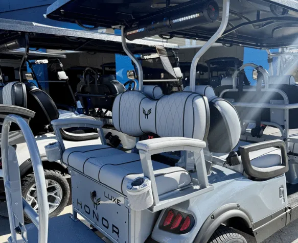 Honor G1 four-seat golf cart, side profile